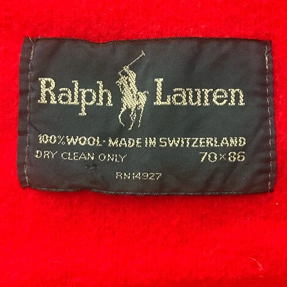 Ralph Lauren Red Wool Duck Blanket - Picture 3 of 4